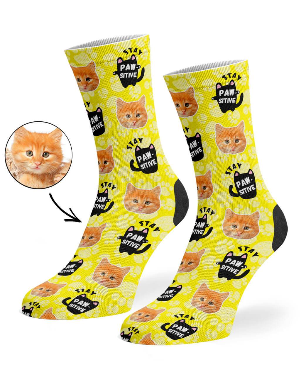 Stay Pawsitive Custom Socks