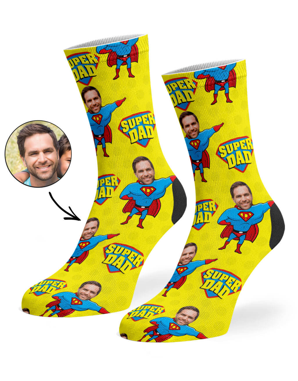 Super Hero Dad Custom Socks