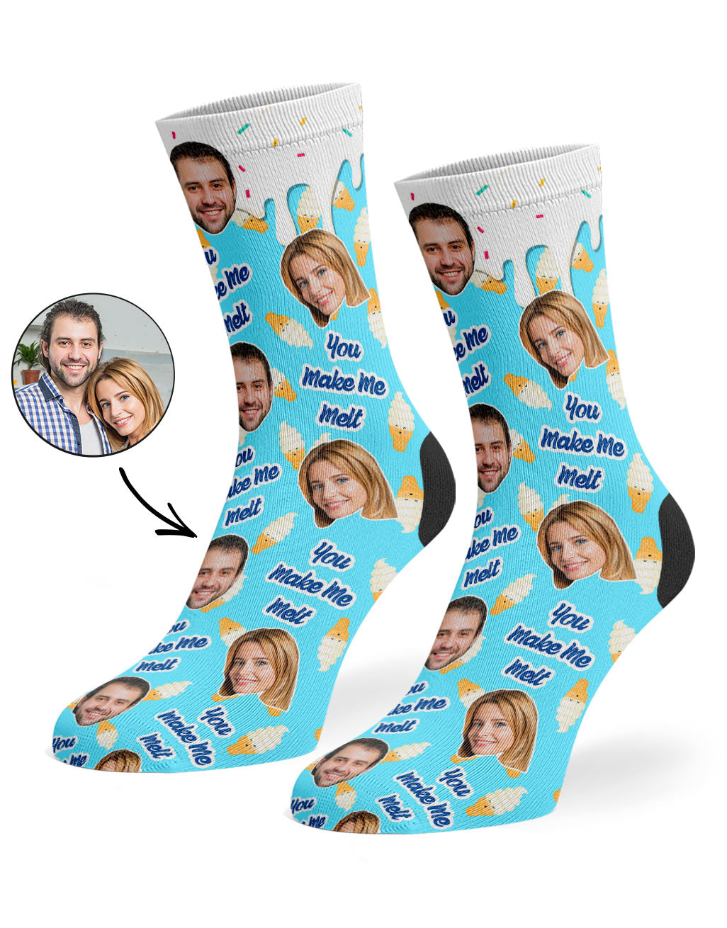 You Make Me Melt Custom Socks