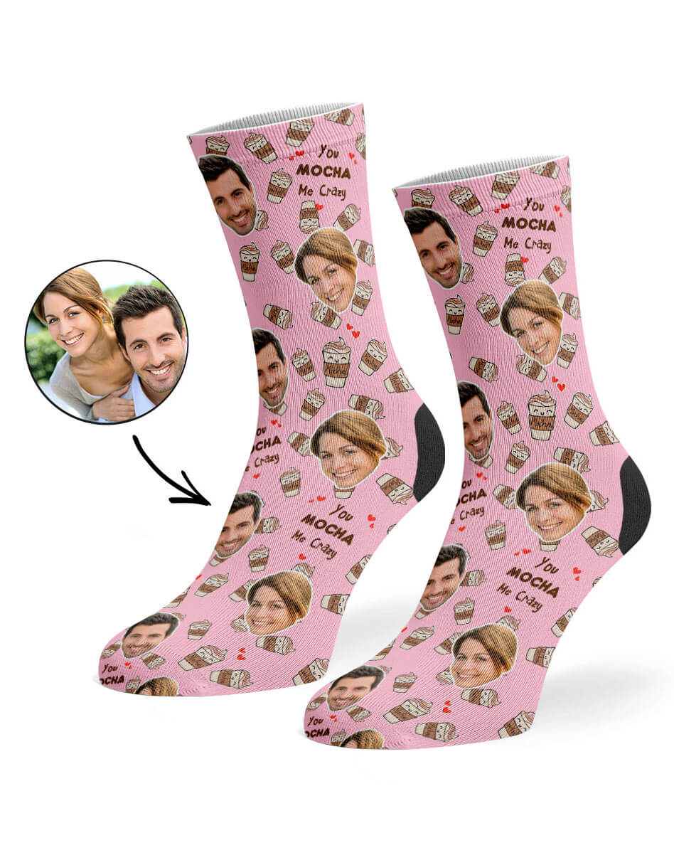 You Mocha Me Crazy Custom Socks