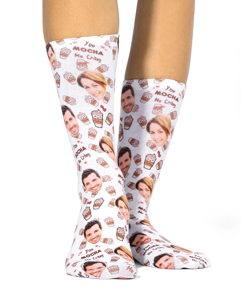 You Mocha Me Crazy Custom Socks