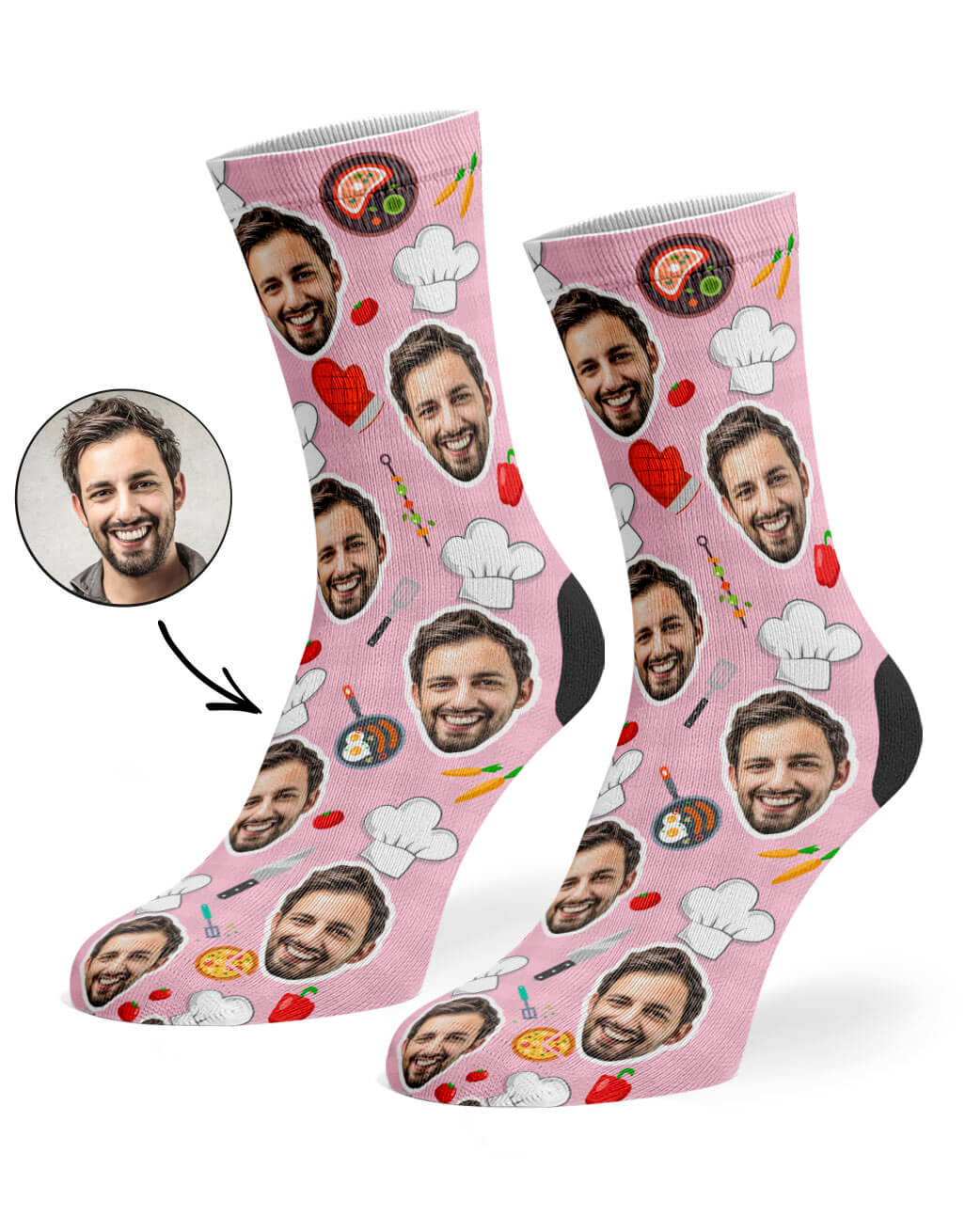Chef Face Custom Socks