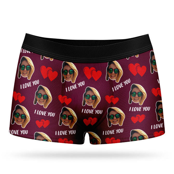 I Love you Valentines Custom Boxers