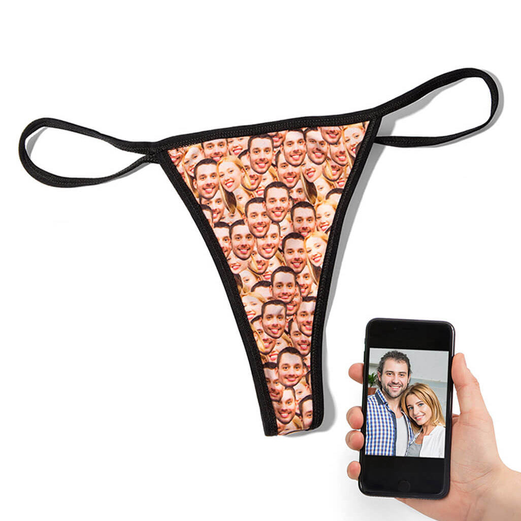 Couples Face Mash Custom Thong