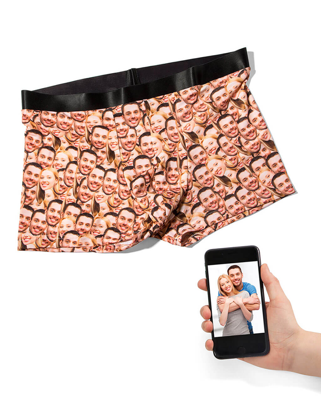 Couples Face Mash Custom Boxers