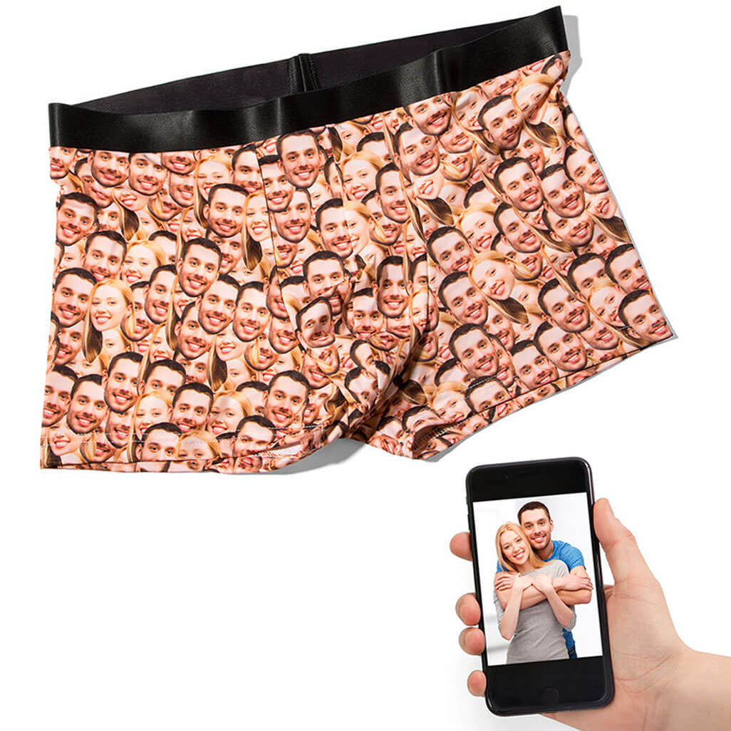Couples Face Mash Custom Boxers