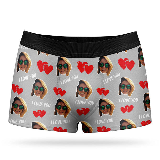I Love you Valentines Custom Boxers