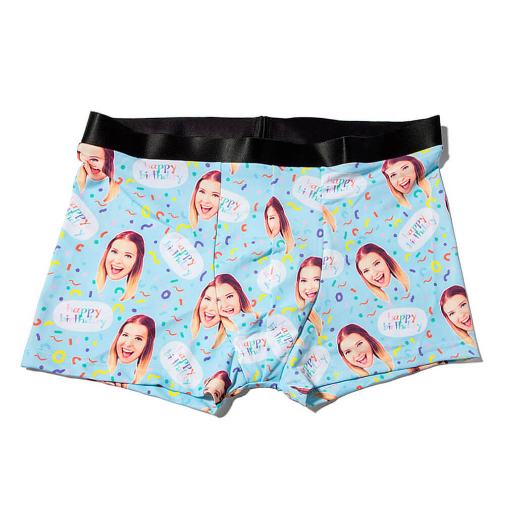 Happy Birthday Face Custom Boxers