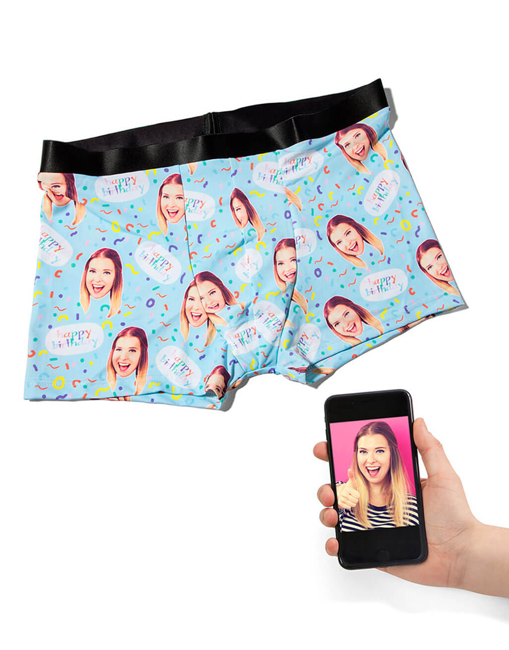 Happy Birthday Face Custom Boxers