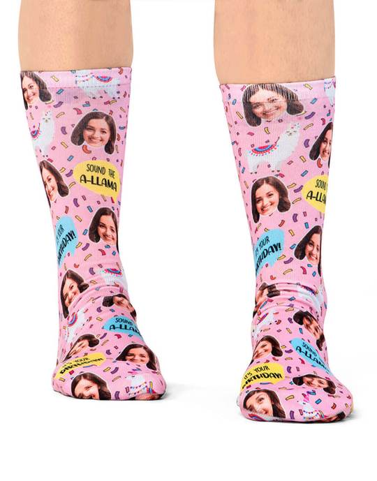 Llama Birthday Custom Socks