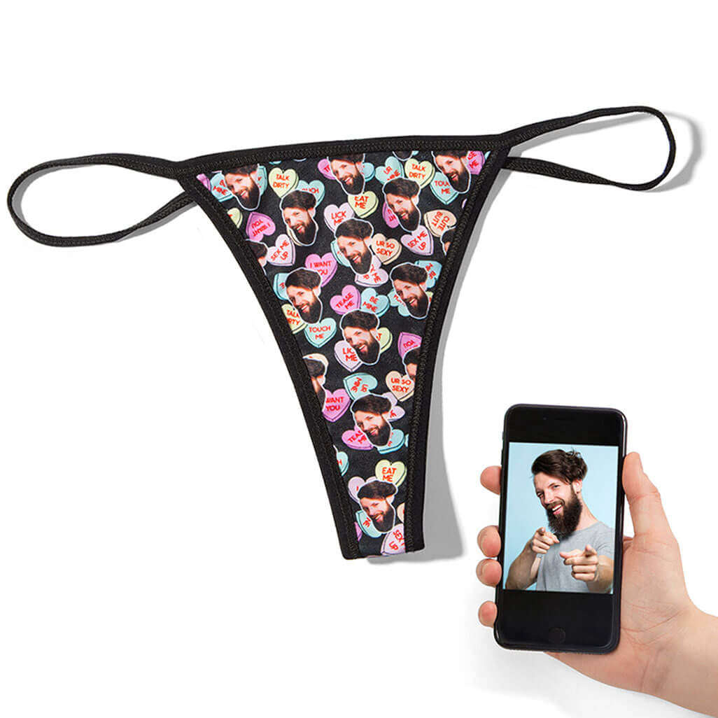 Naughty Love Hearts Custom Thong
