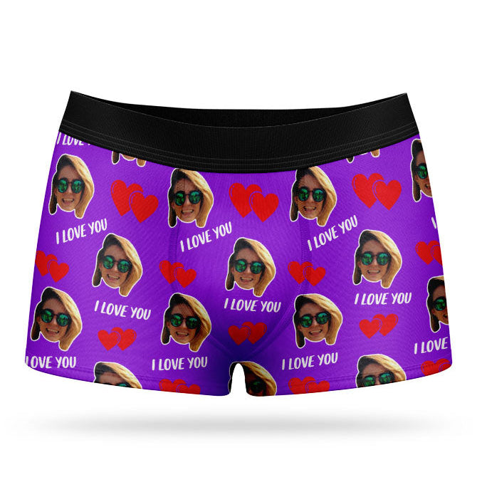 I Love you Valentines Custom Boxers
