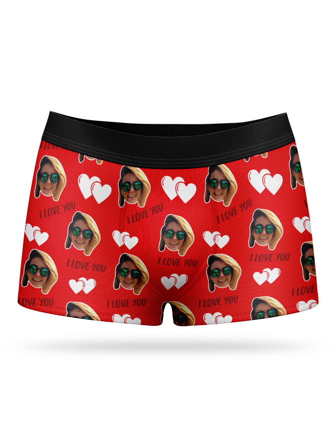 I Love you Valentines Custom Boxers