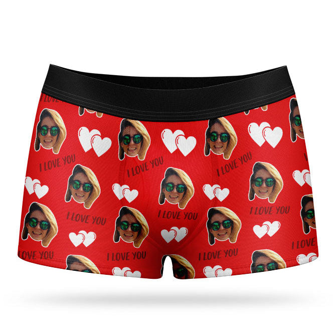I Love you Valentines Custom Boxers