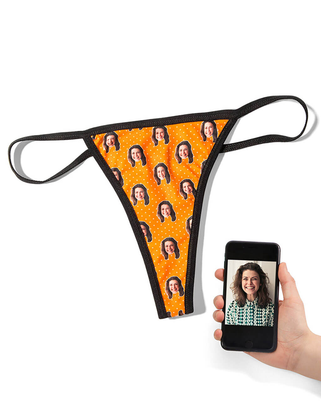 Polka Girl Face Custom Thong