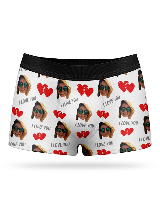 I Love you Valentines Custom Boxers