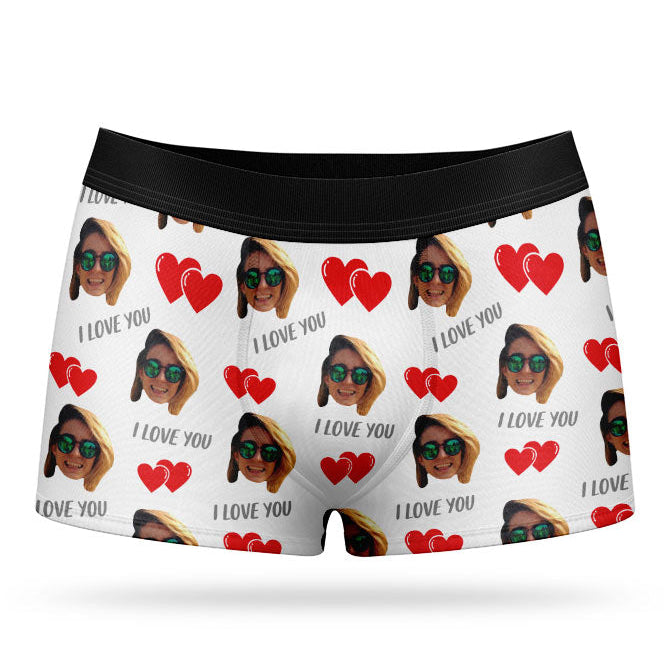 I Love you Valentines Custom Boxers
