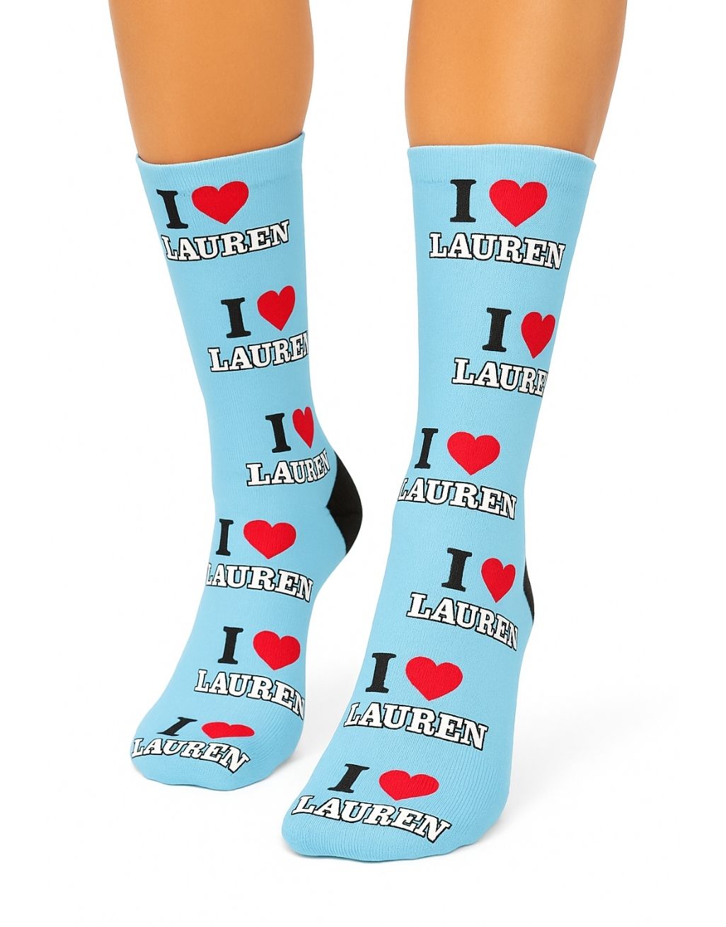 I Heart Name Custom Socks