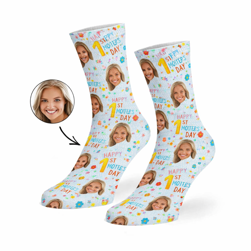 1st Mother's Day Custom Socks