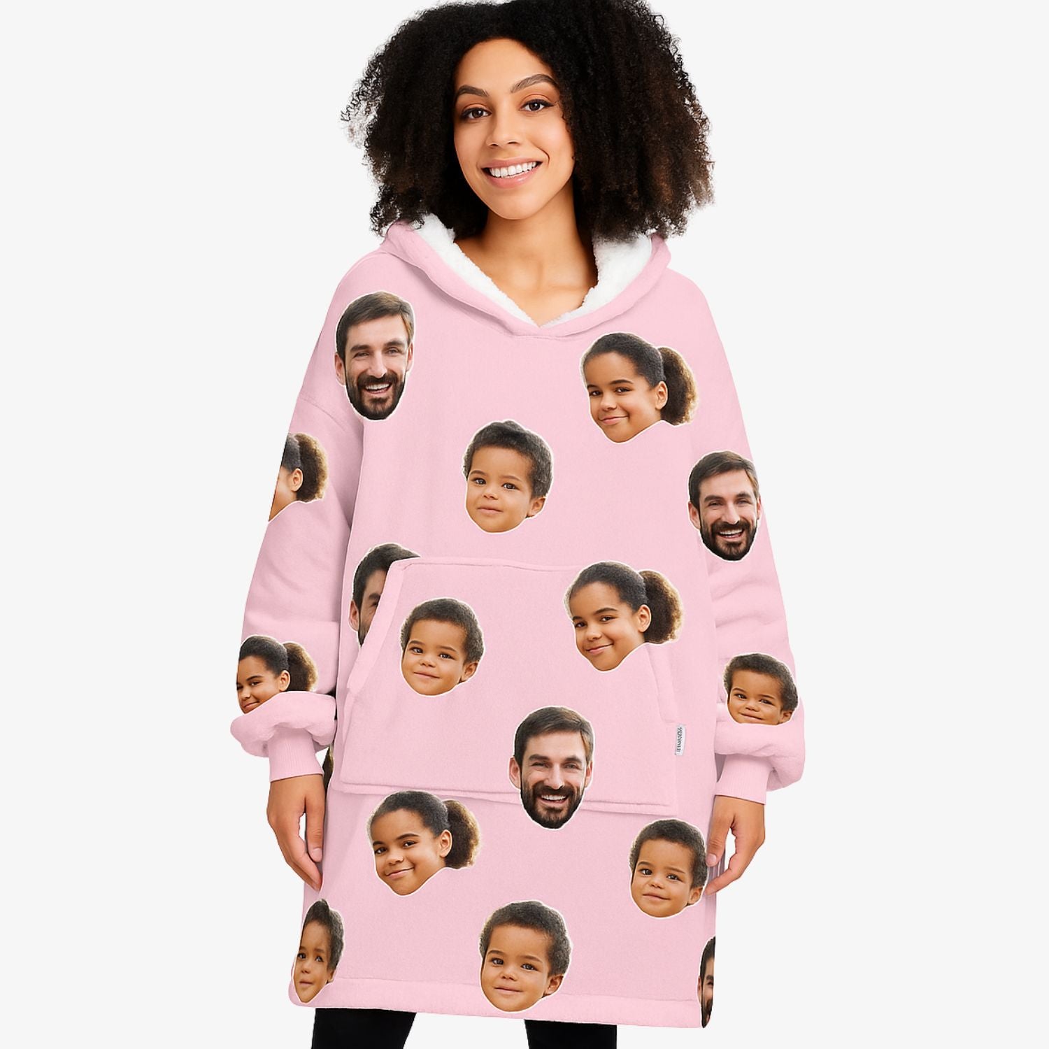 Family Face Hoodie Blanket