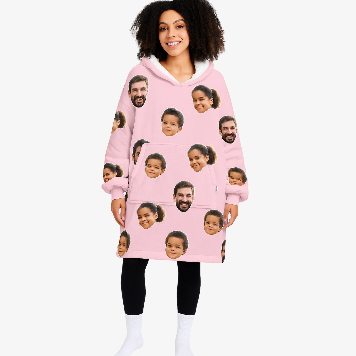 Family Face Hoodie Blanket