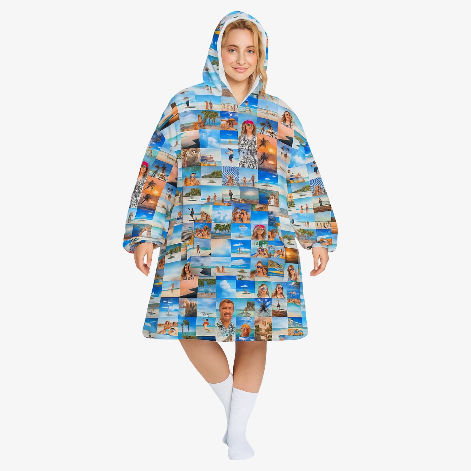 Photo Collage Blanket Hoodie