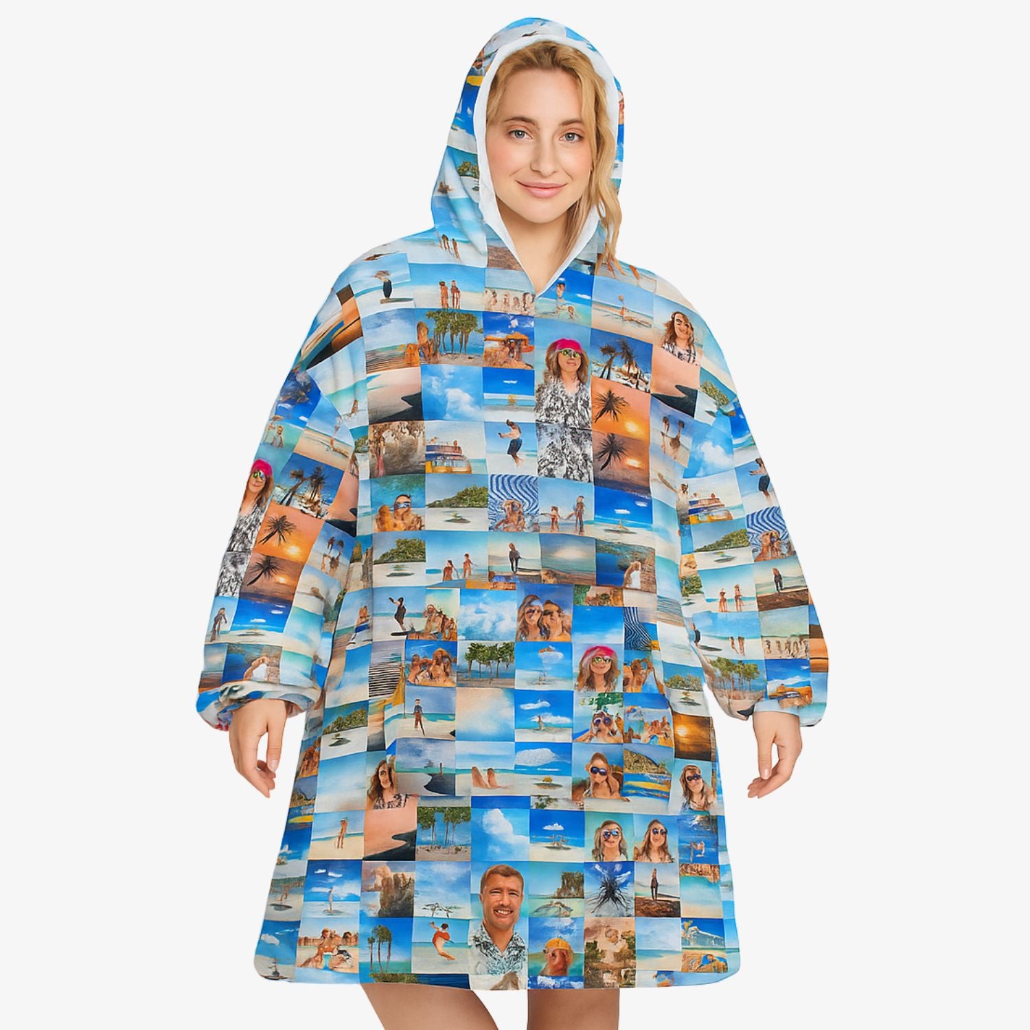 Photo Collage Blanket Hoodie