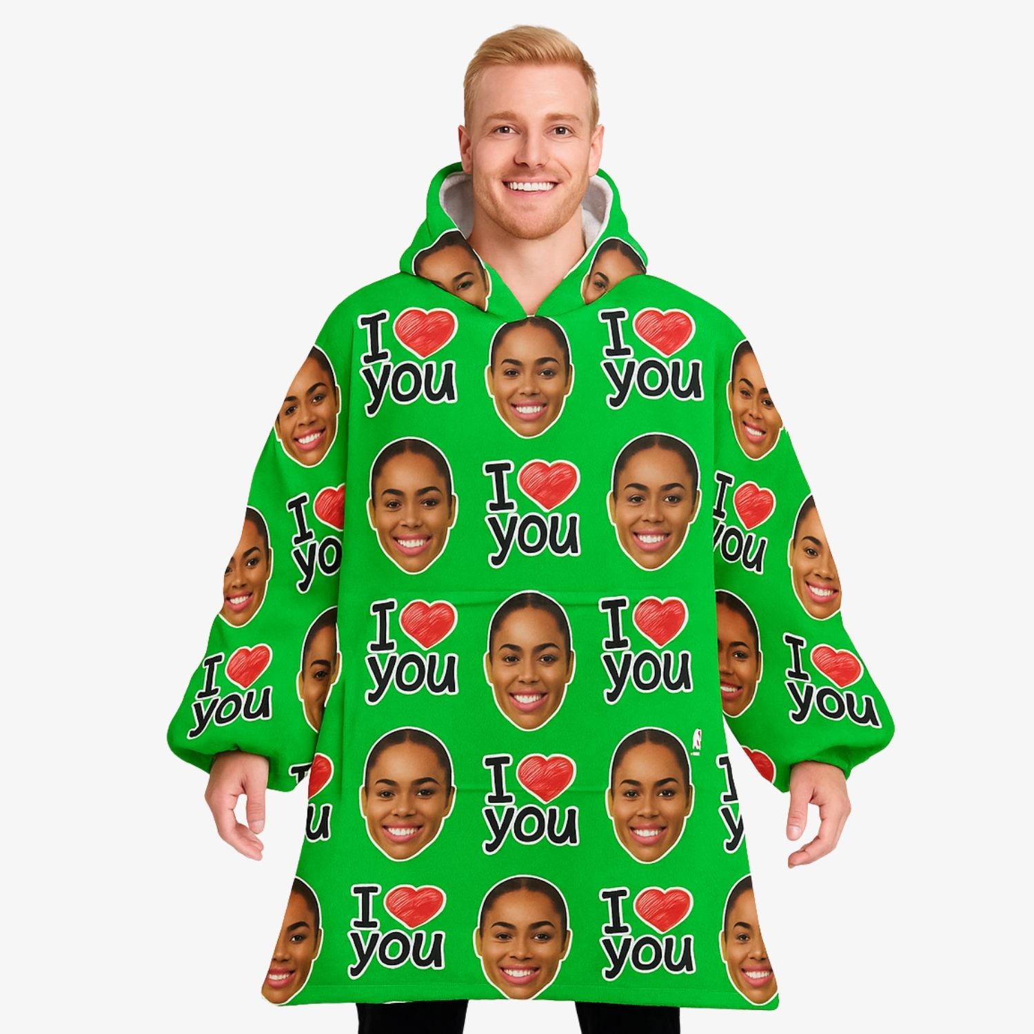 I Heart You Hoodie Blanket