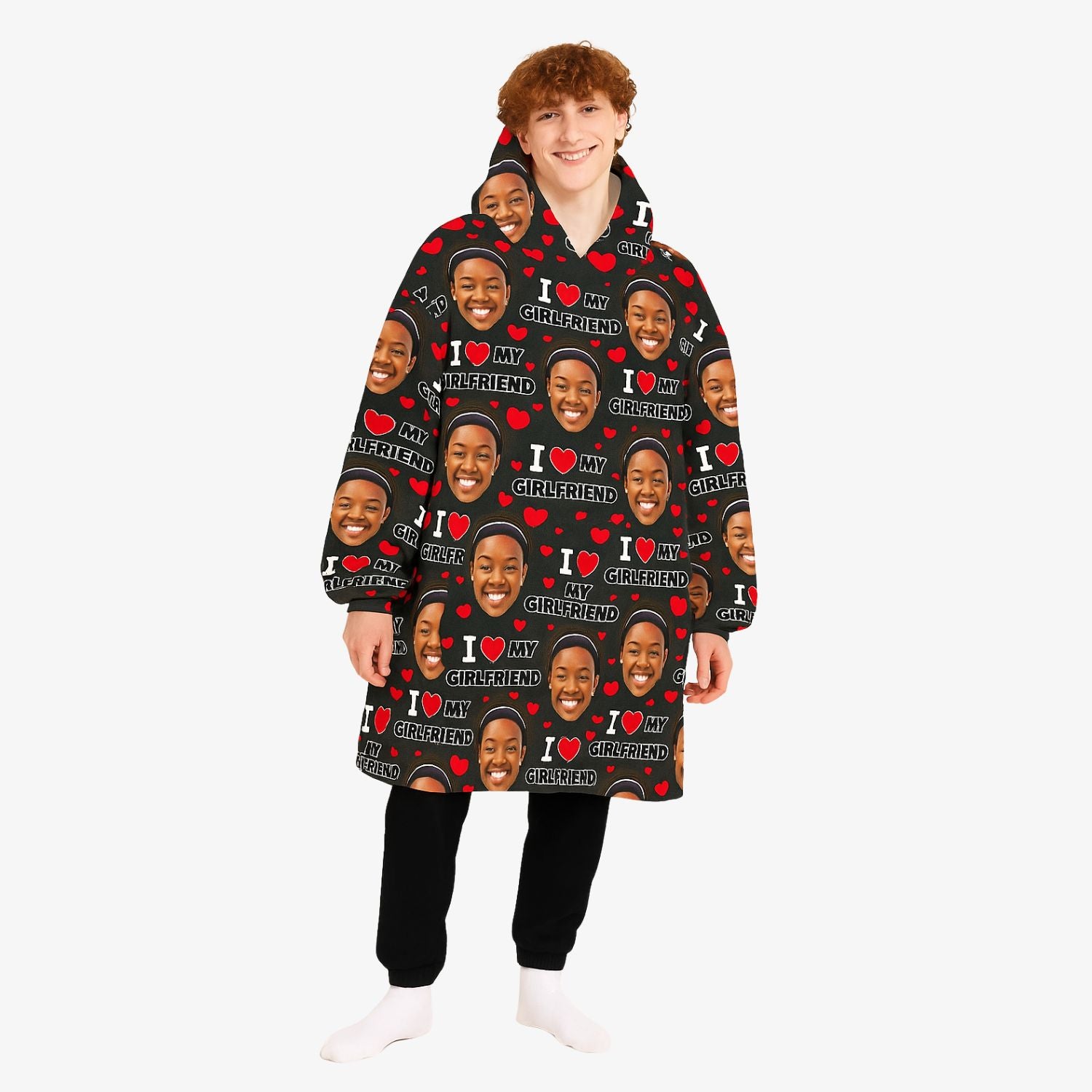 I Love My Girlfriend Blanket Hoodie