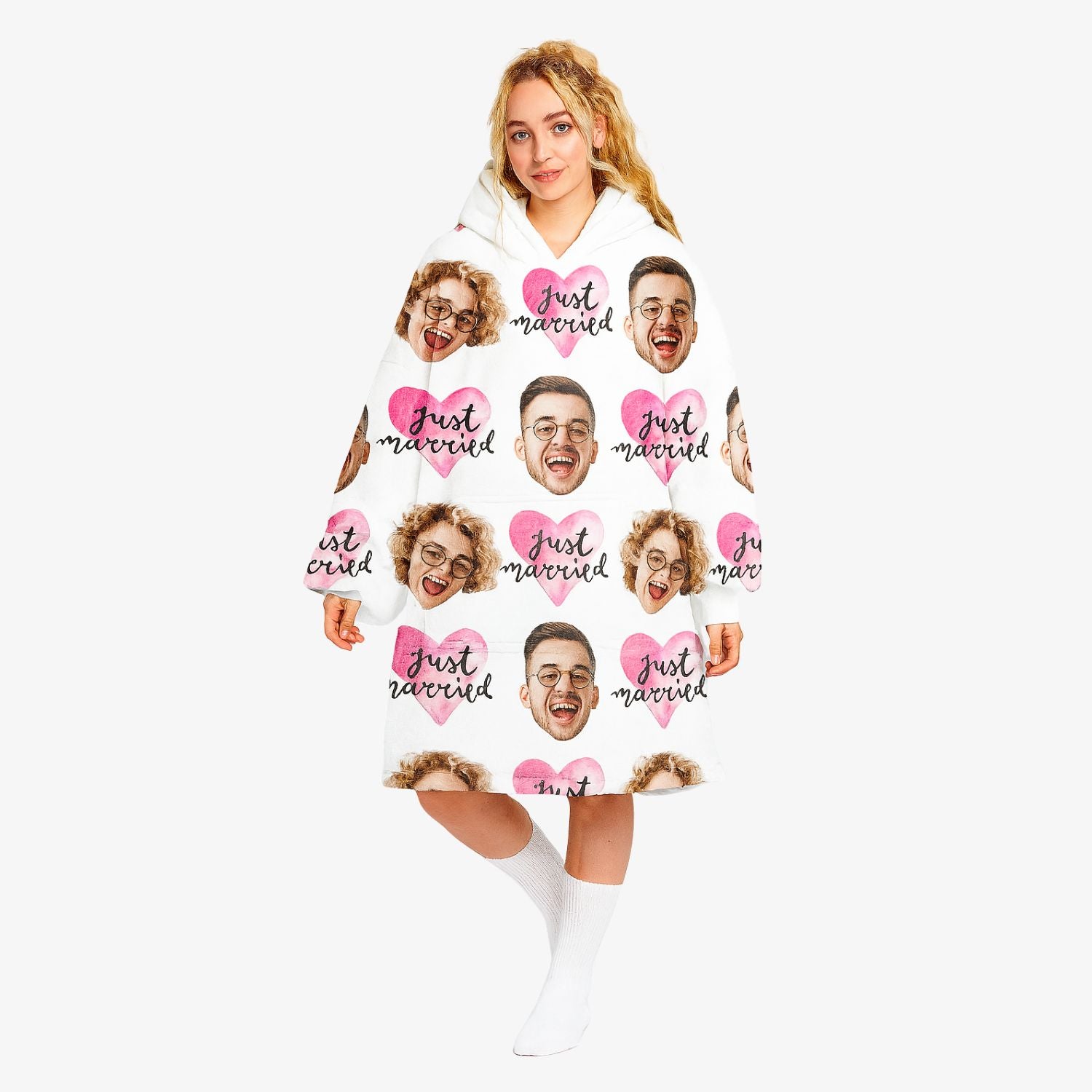 Just Married Blanket Hoodie