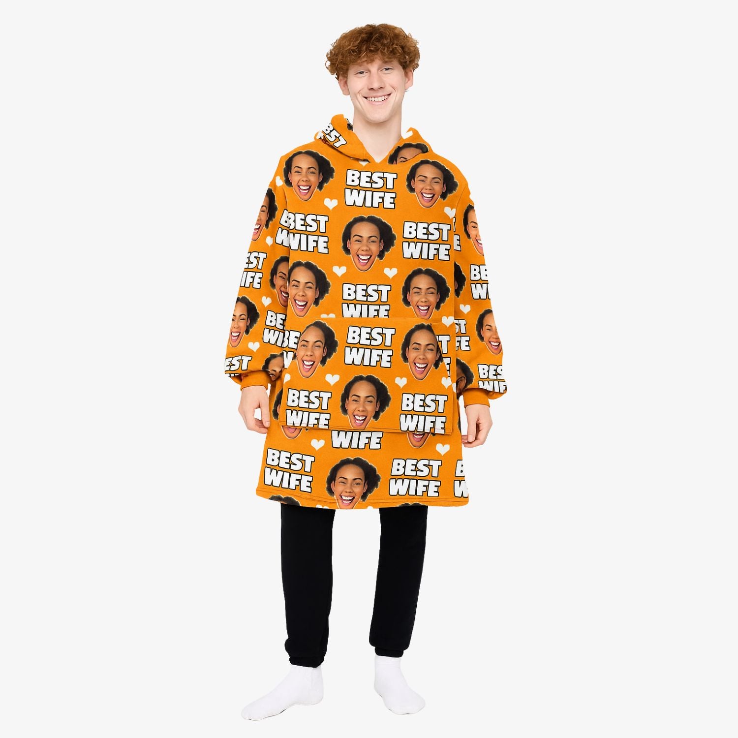 Best Wife Face Blanket Hoodie