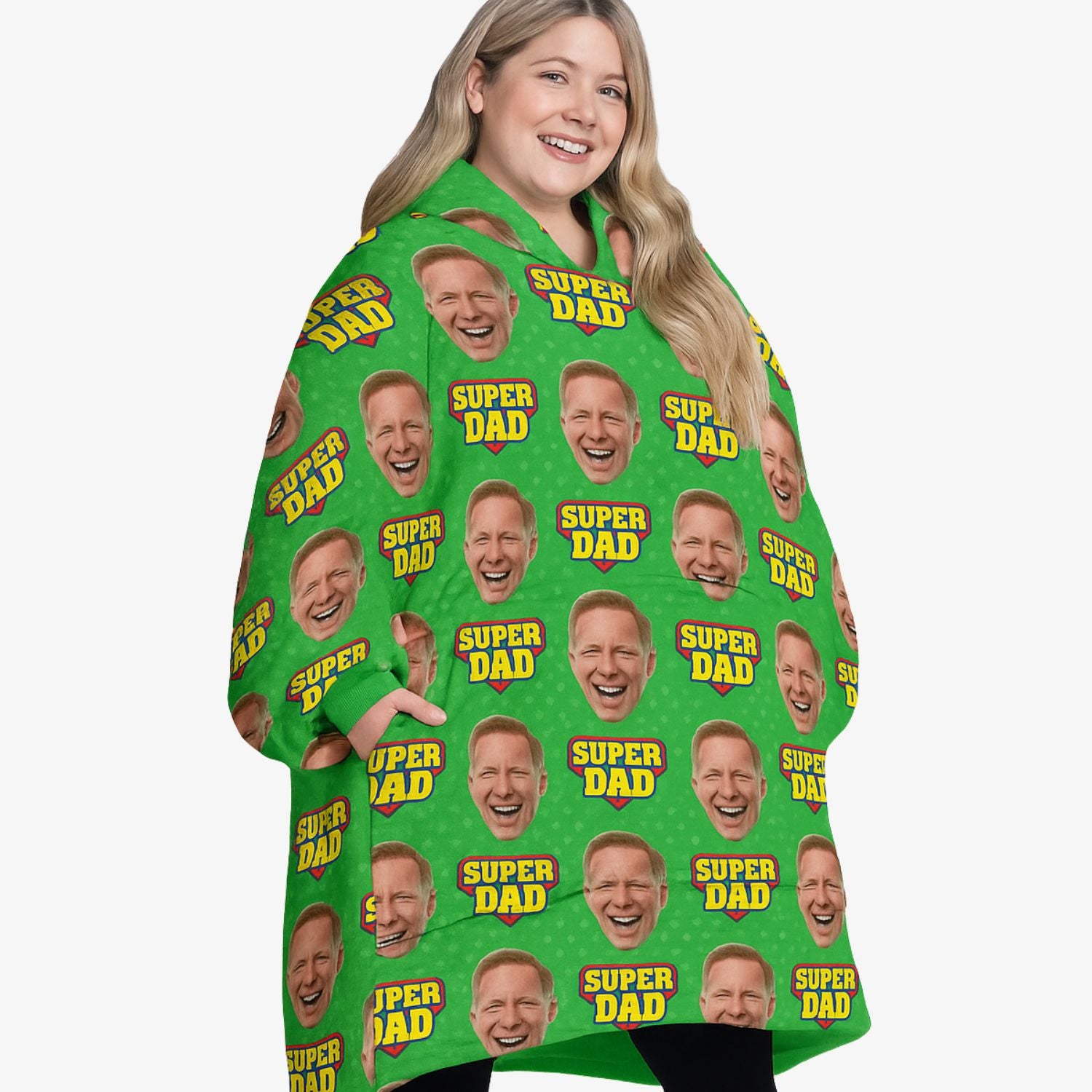 Super Dad Custom Blanket Hoodie