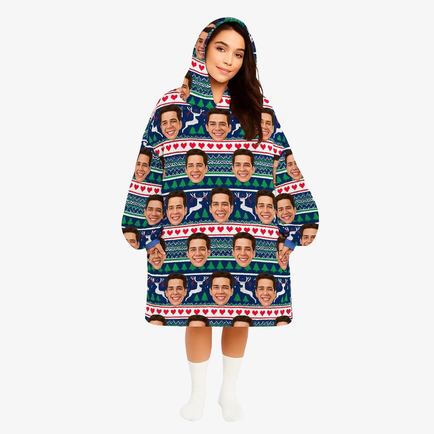Xmas Face Blanket Hoodie