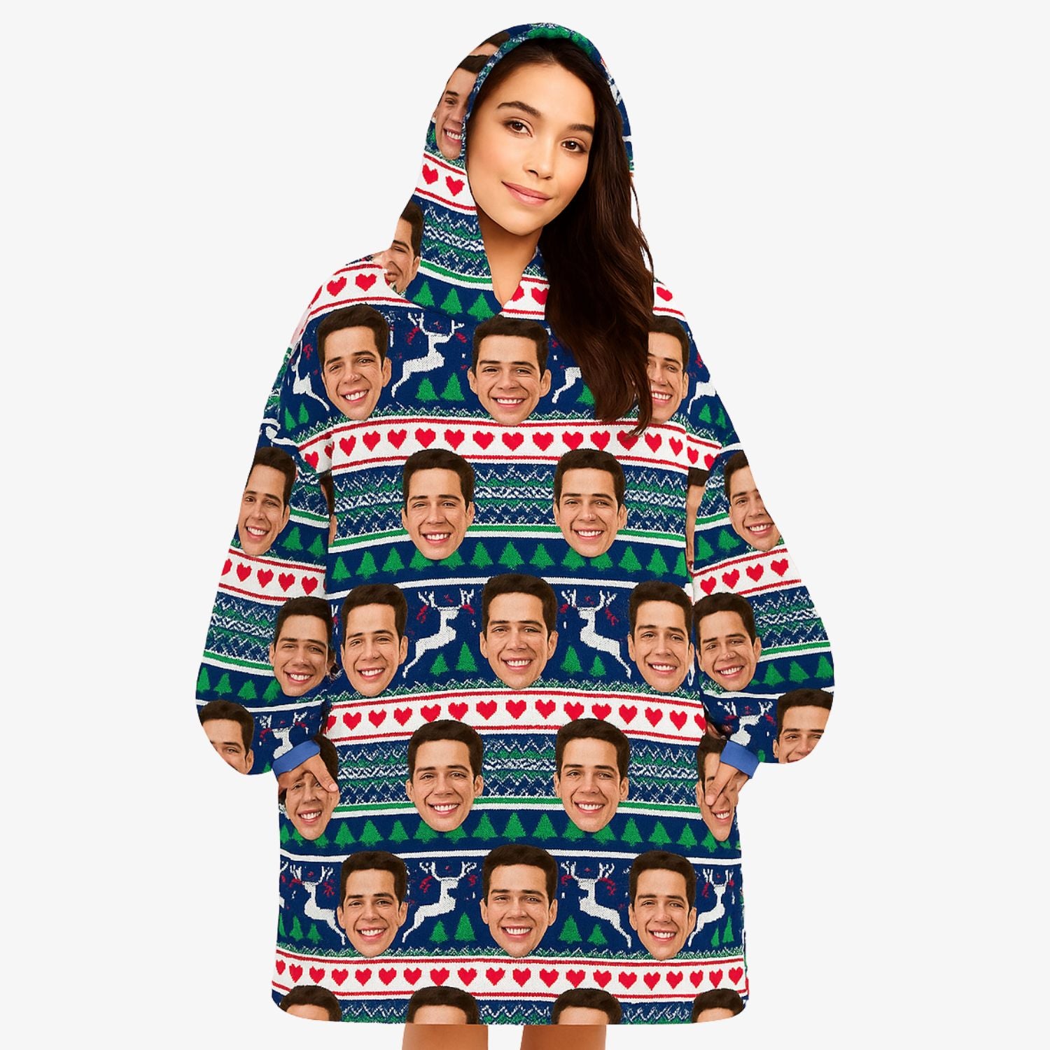 Xmas Face Blanket Hoodie