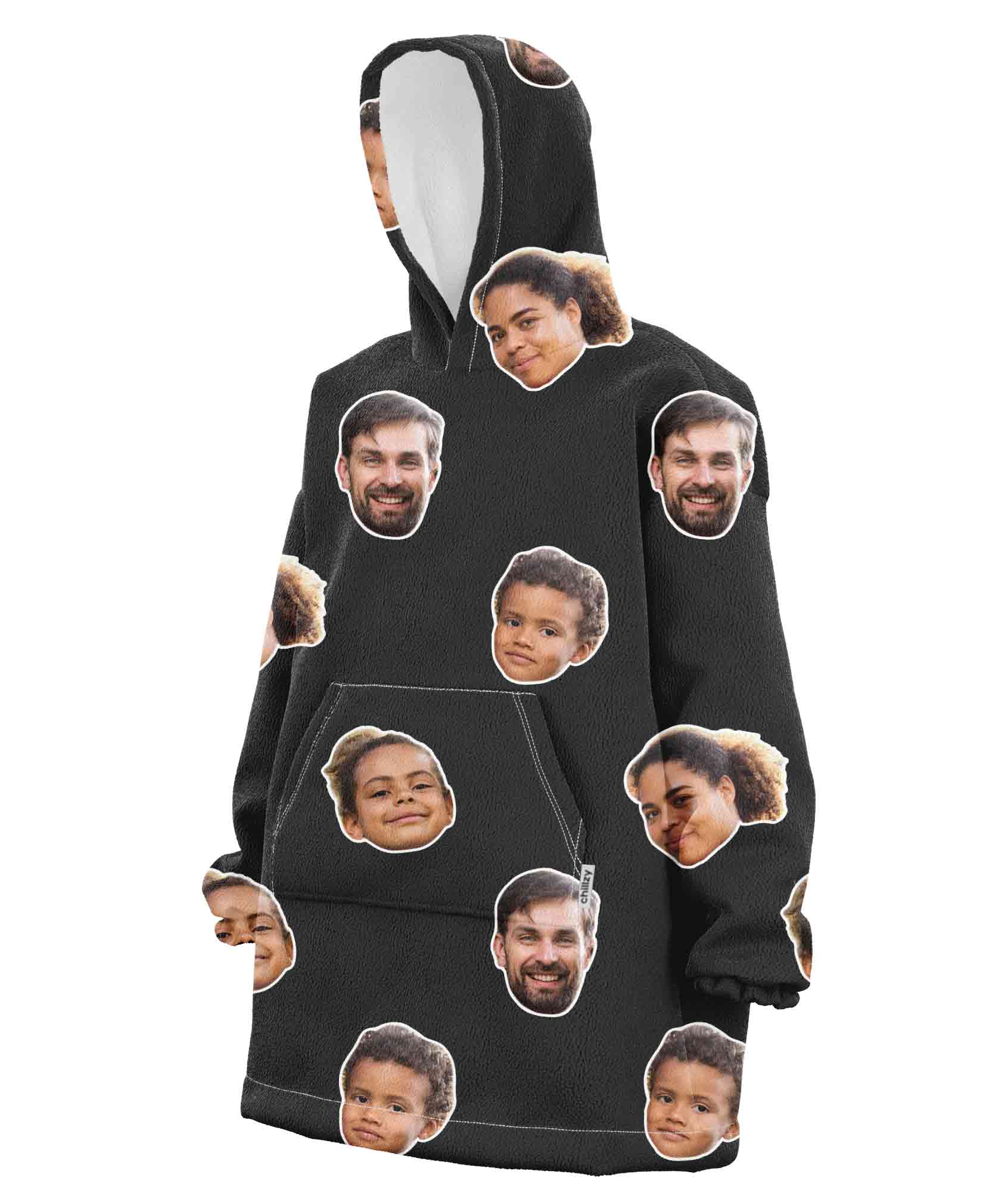 Family Face Blanket Hoodie