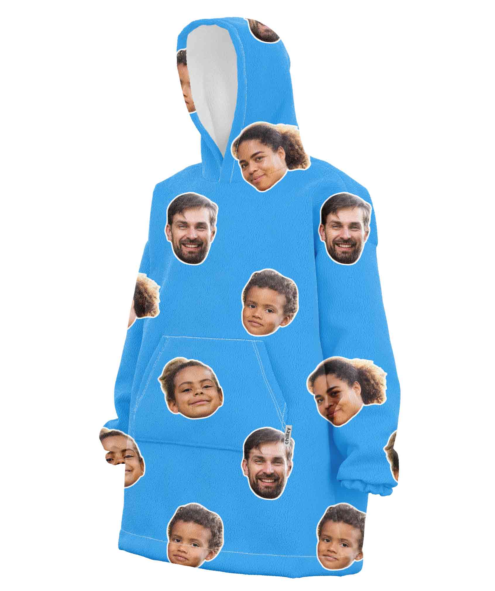 Family Face Blanket Hoodie