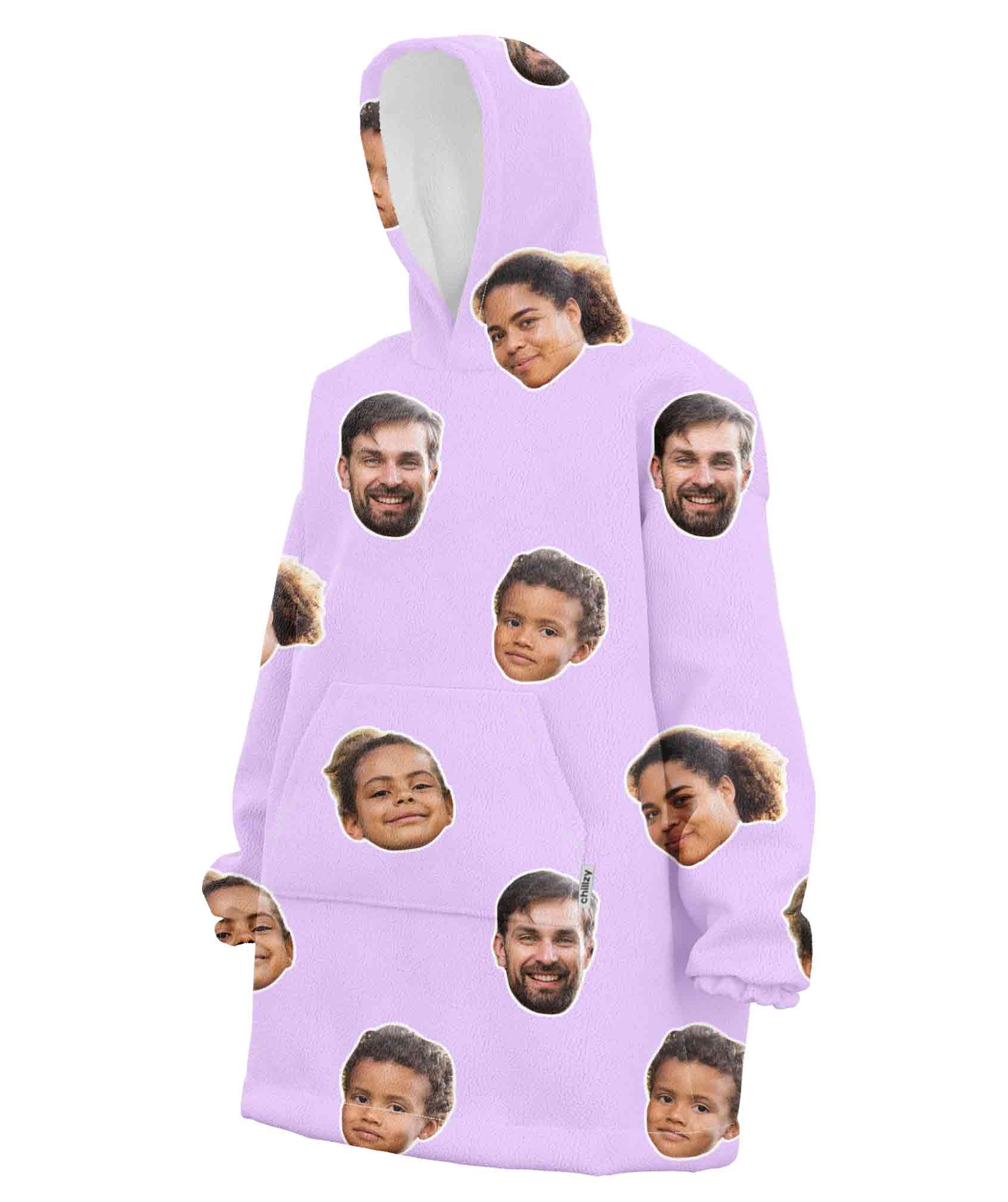 Family Face Blanket Hoodie