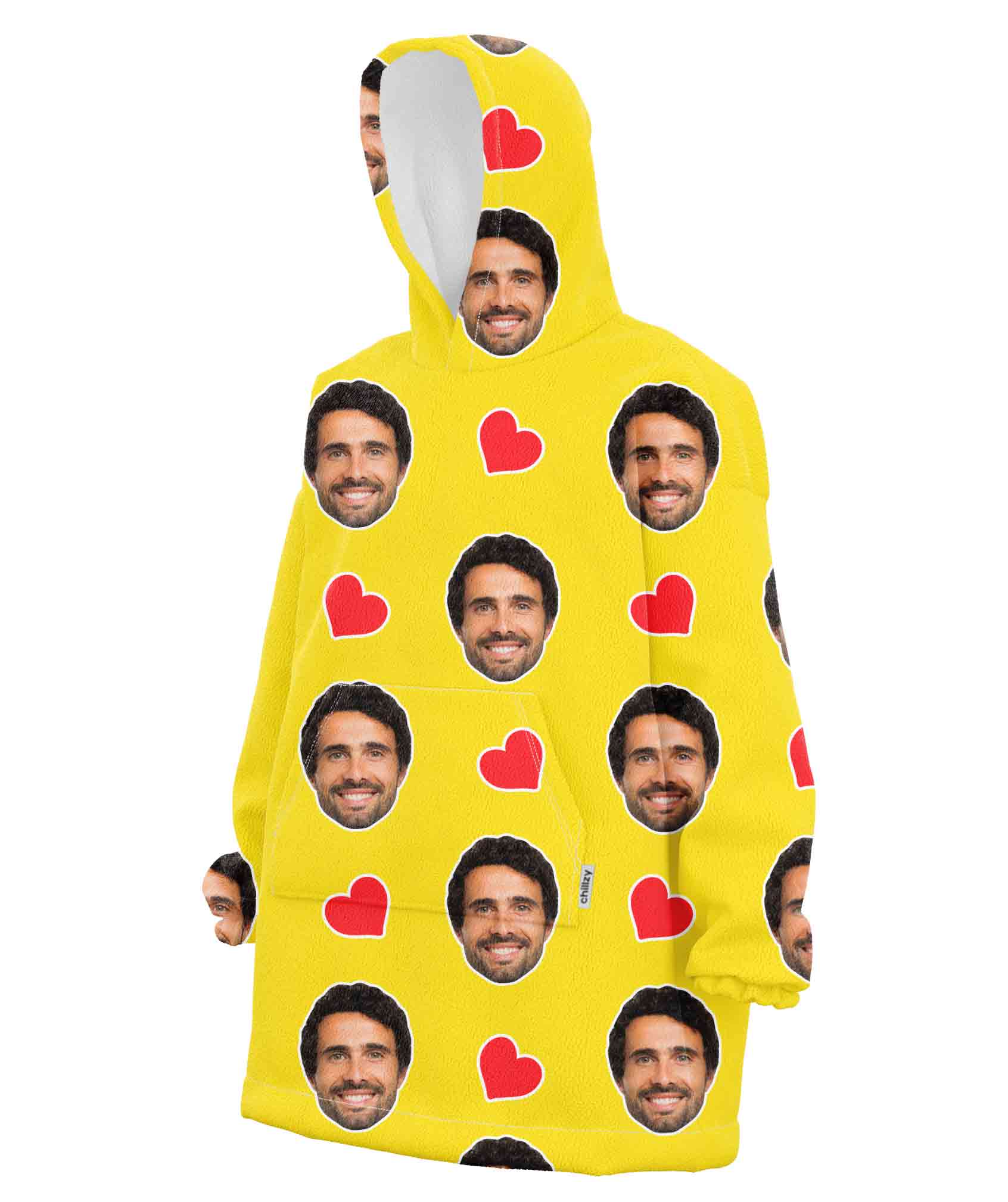 Love Hearts Face Blanket Hoodie
