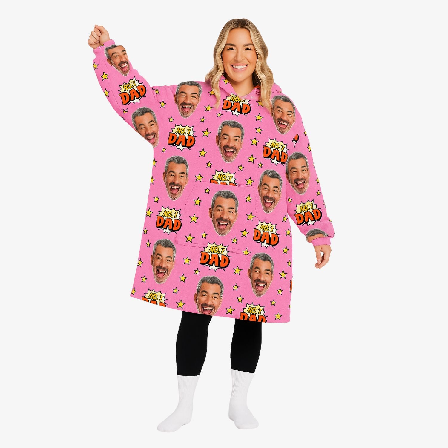 Number 1 Dad Blanket Hoodie