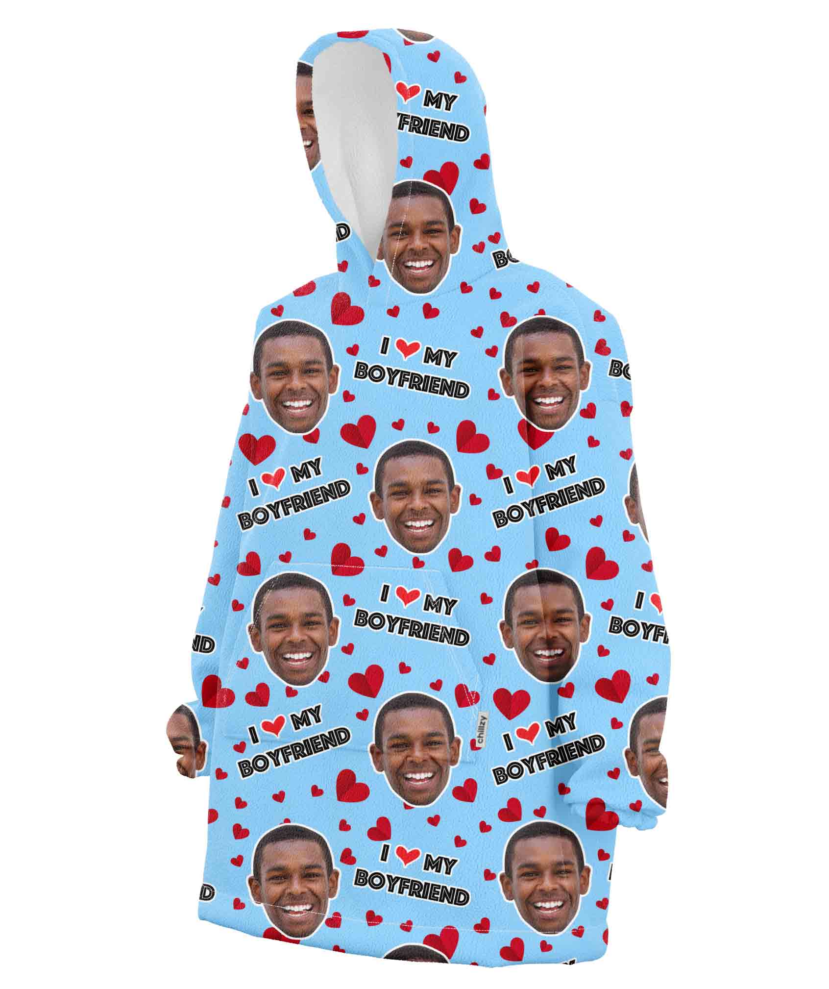 I Love My Boyfriend Blanket Hoodie