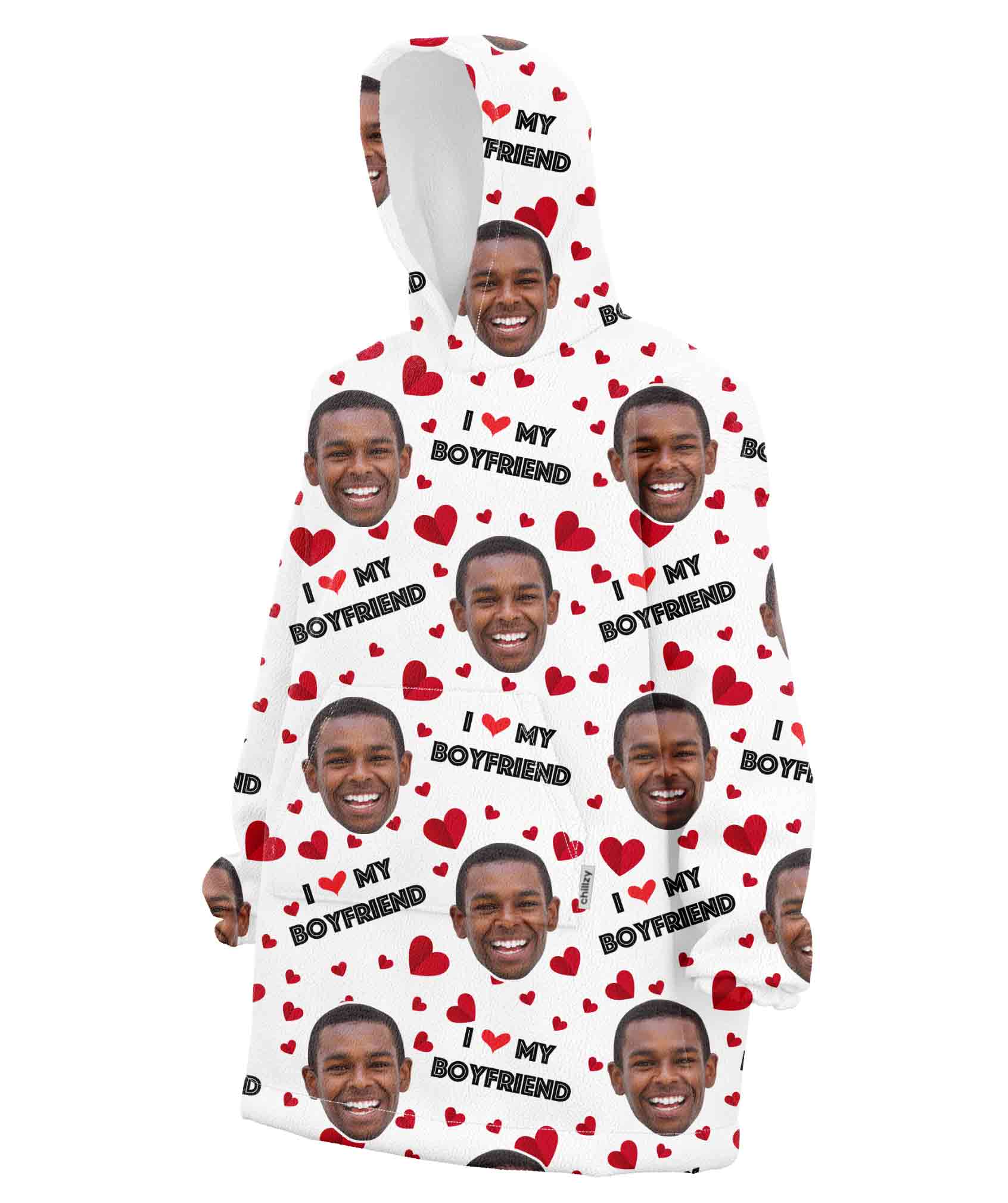 I Love My Boyfriend Blanket Hoodie