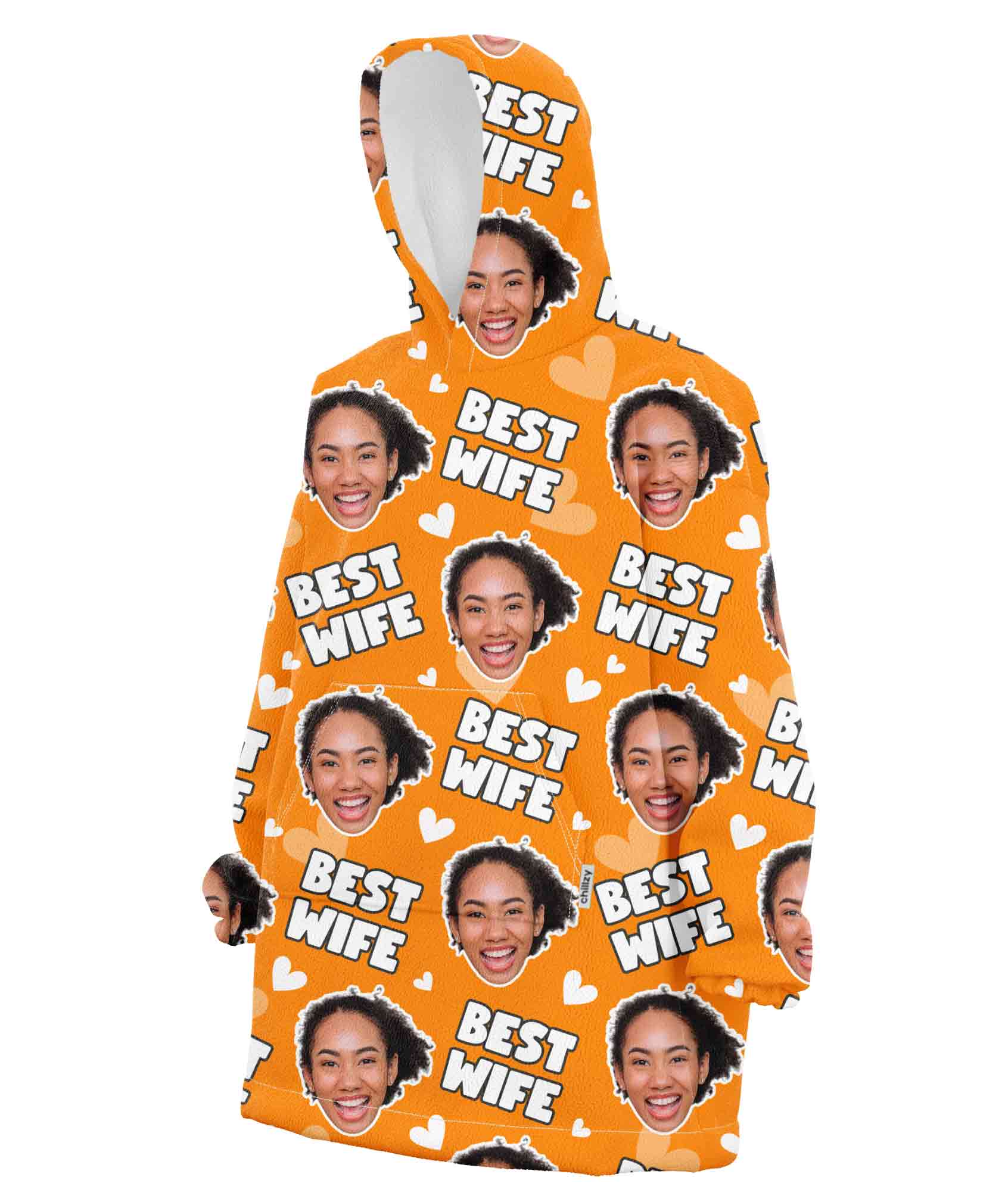 Best Wife Face Blanket Hoodie