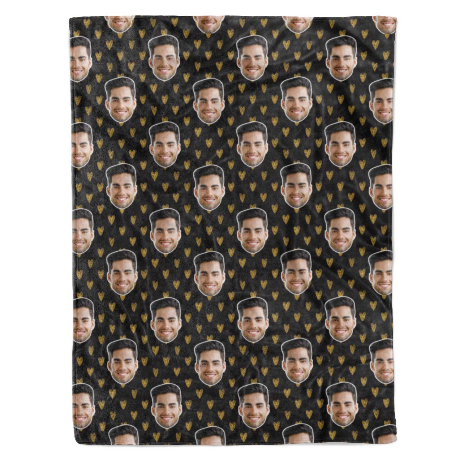 Gold Hearts Personalized Blanket