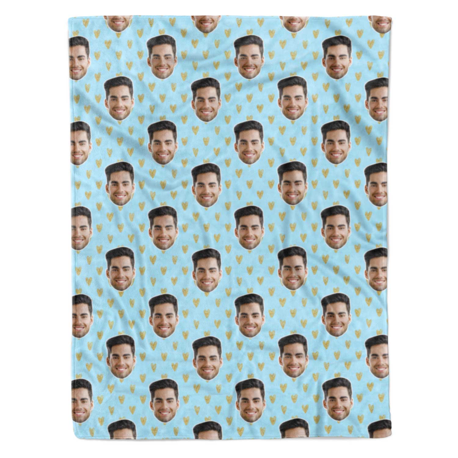 Gold Hearts Personalized Blanket