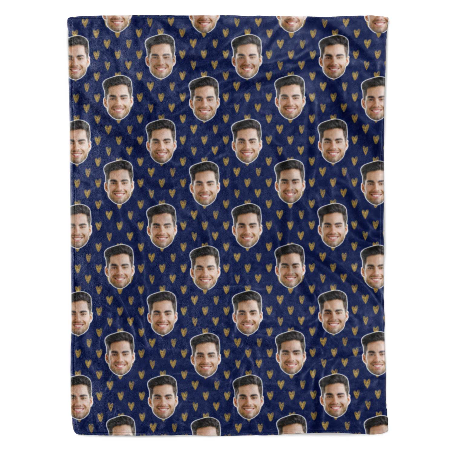 Gold Hearts Personalized Blanket