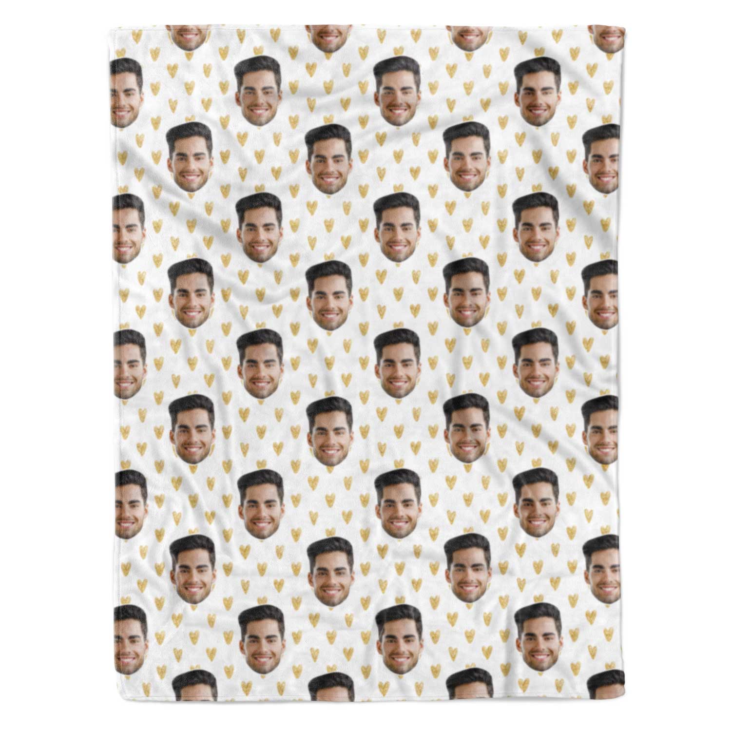 Gold Hearts Personalized Blanket