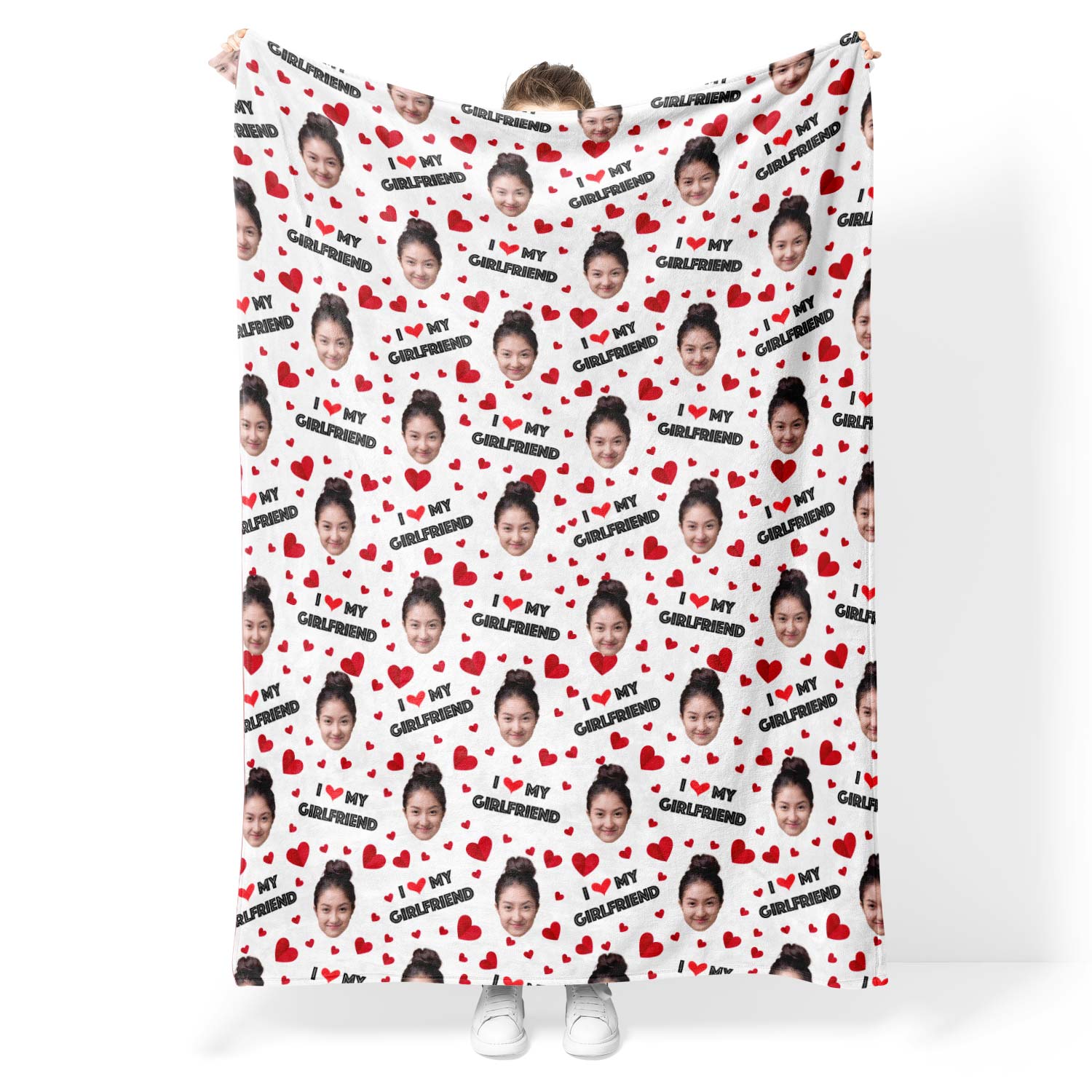 I Love My Girlfriend Personalized Blanket