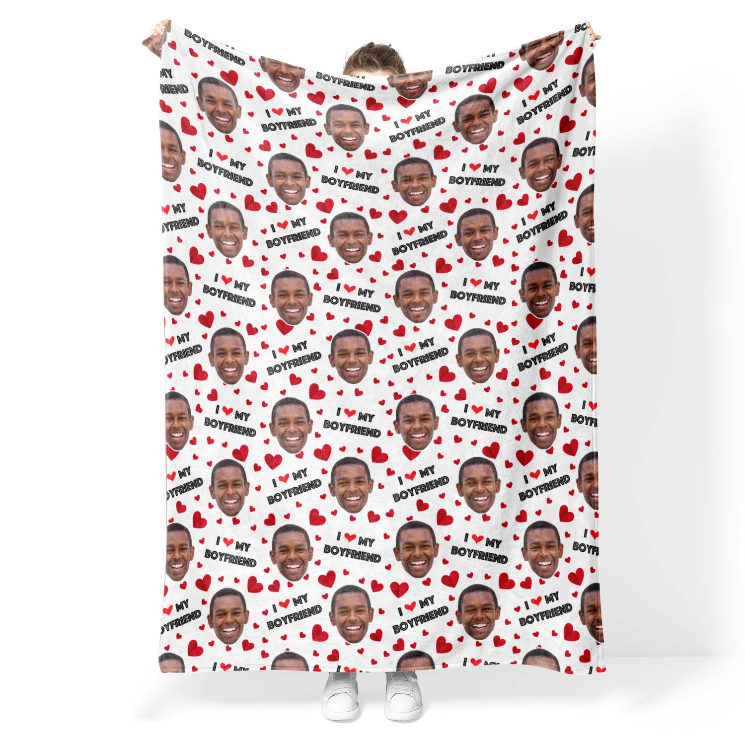 I Love My Boyfriend Personalized Blanket