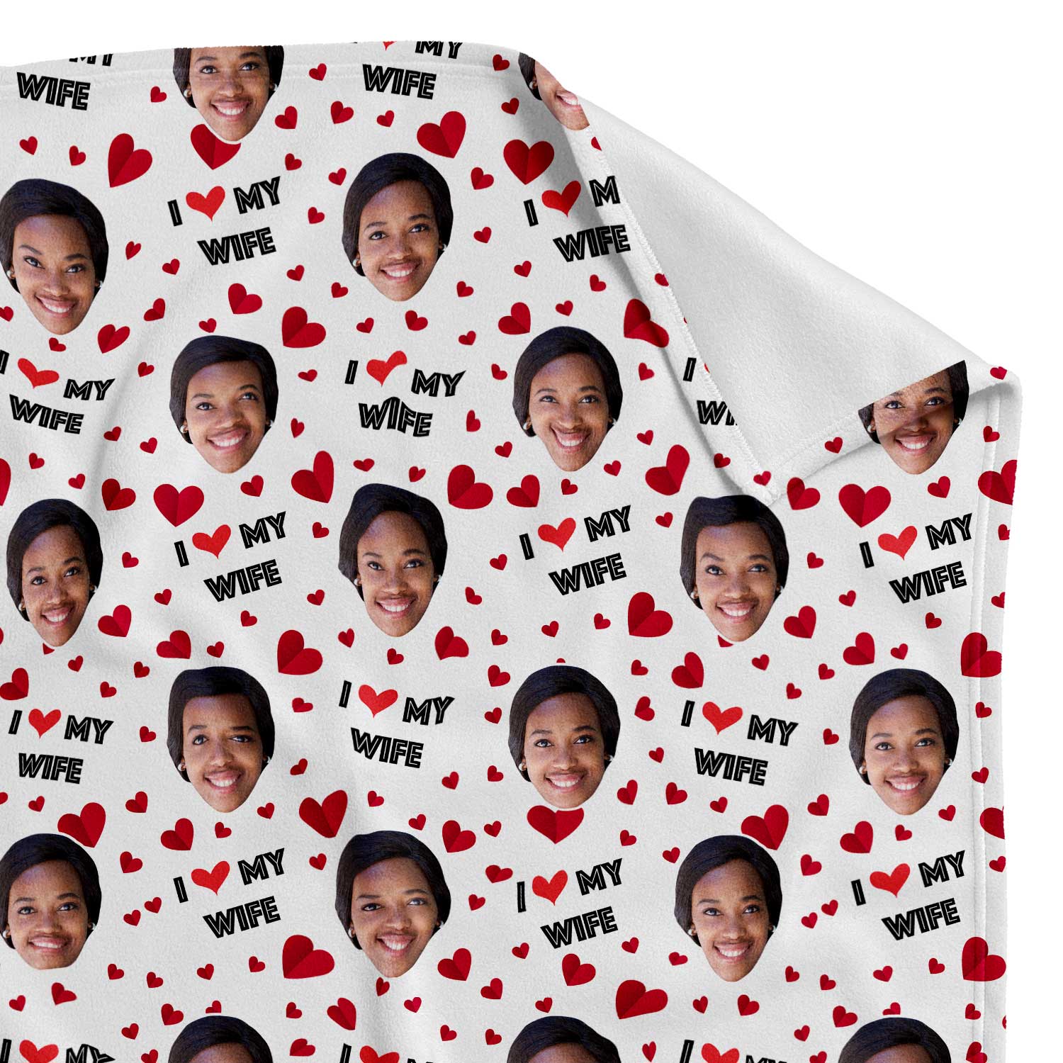 I Love My Wife Personalized Blanket