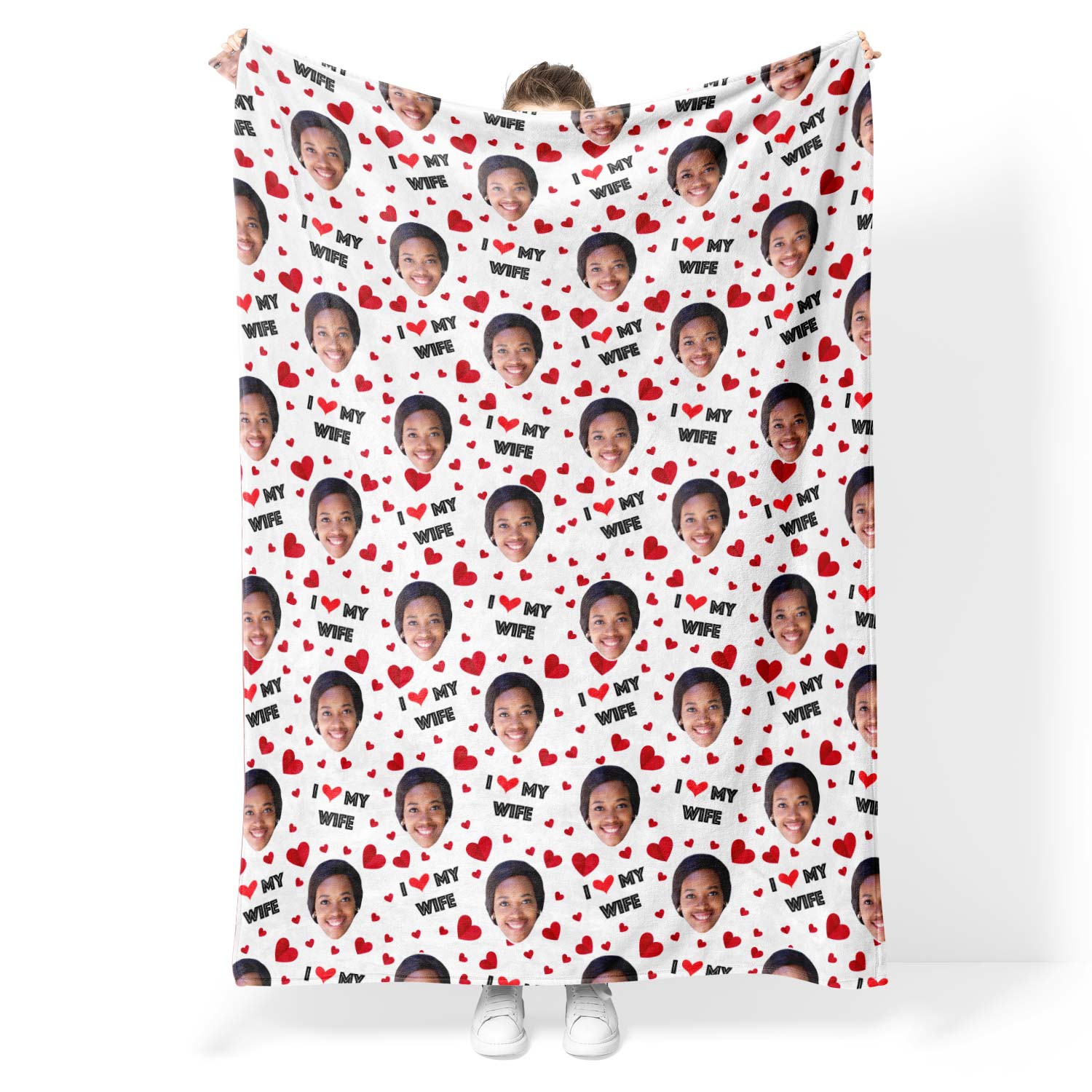 I Love My Wife Personalized Blanket